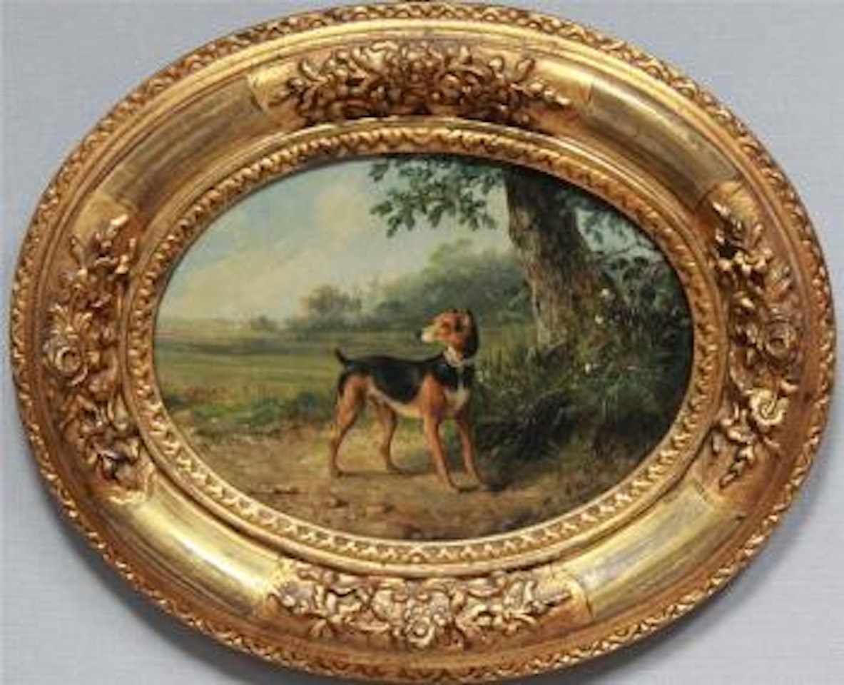Jagdhund am Waldrand by August Knip