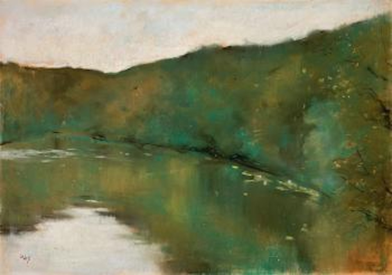 Bewaldetes Seeufer (Grunewaldsee?) by Lesser Ury