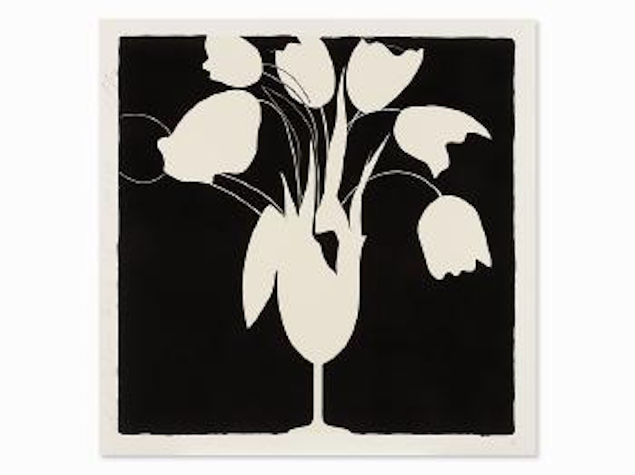 White Tulips and Vase by Donald Sultan