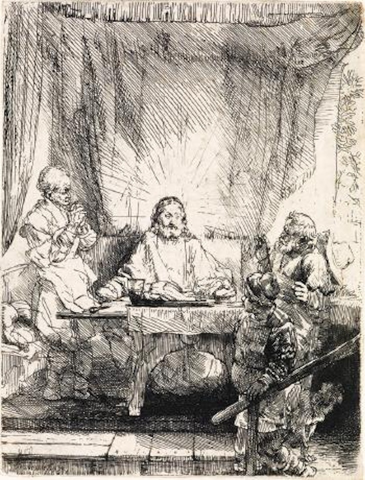 Christ at Emmaus: The Larger Plate by Attributed to Rembrandt Harmensz van Rijn