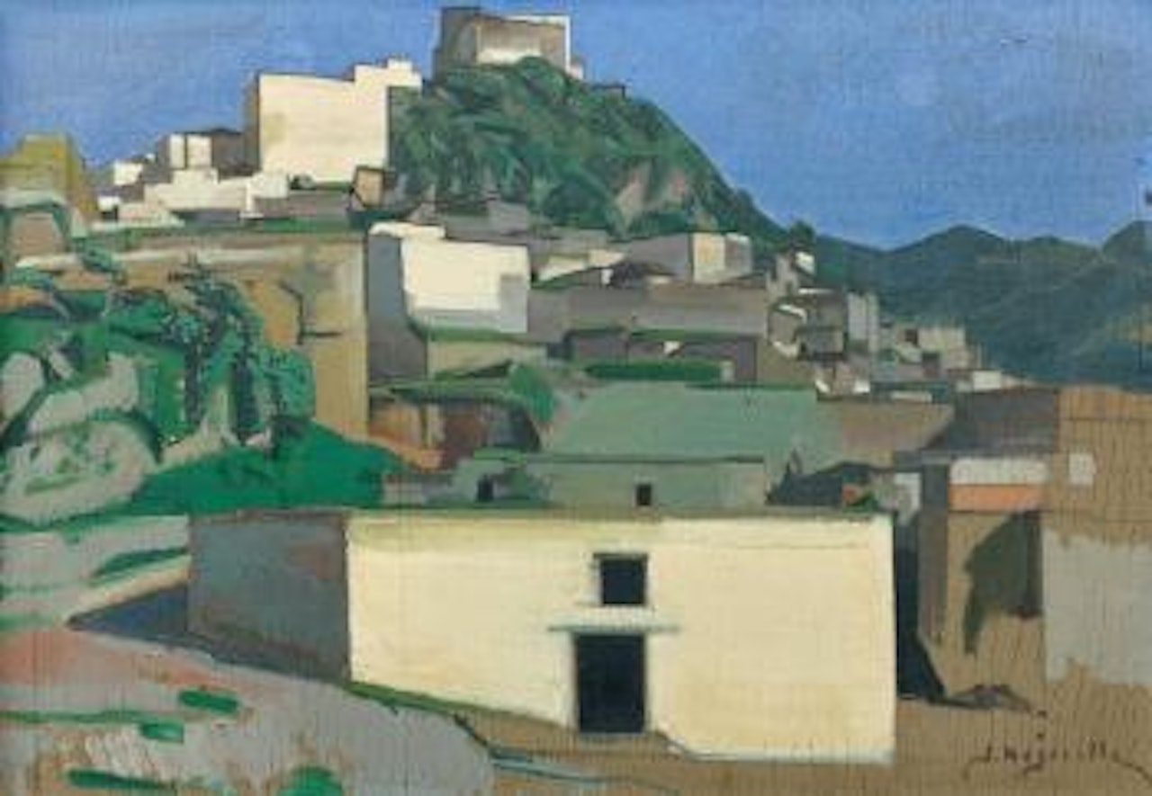 Djebel Zerhoun, le moulin à l'huile ou Le mur blanc, Moulay Idriss (Moyen Atlas) by Jacques Majorelle