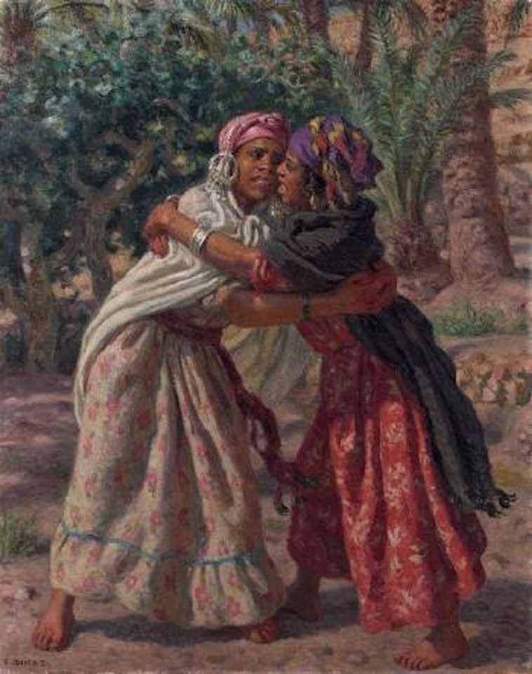 La lutte des fillettes by Etienne Alphonse Dinet