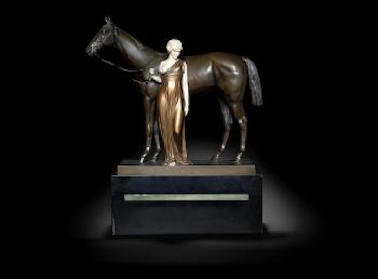 Study of a standing female and horse by Ferdinand Preiss