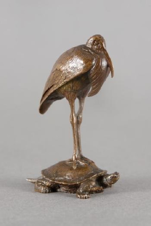Cigogne posée sur une tortue by Antoine-Louis Barye