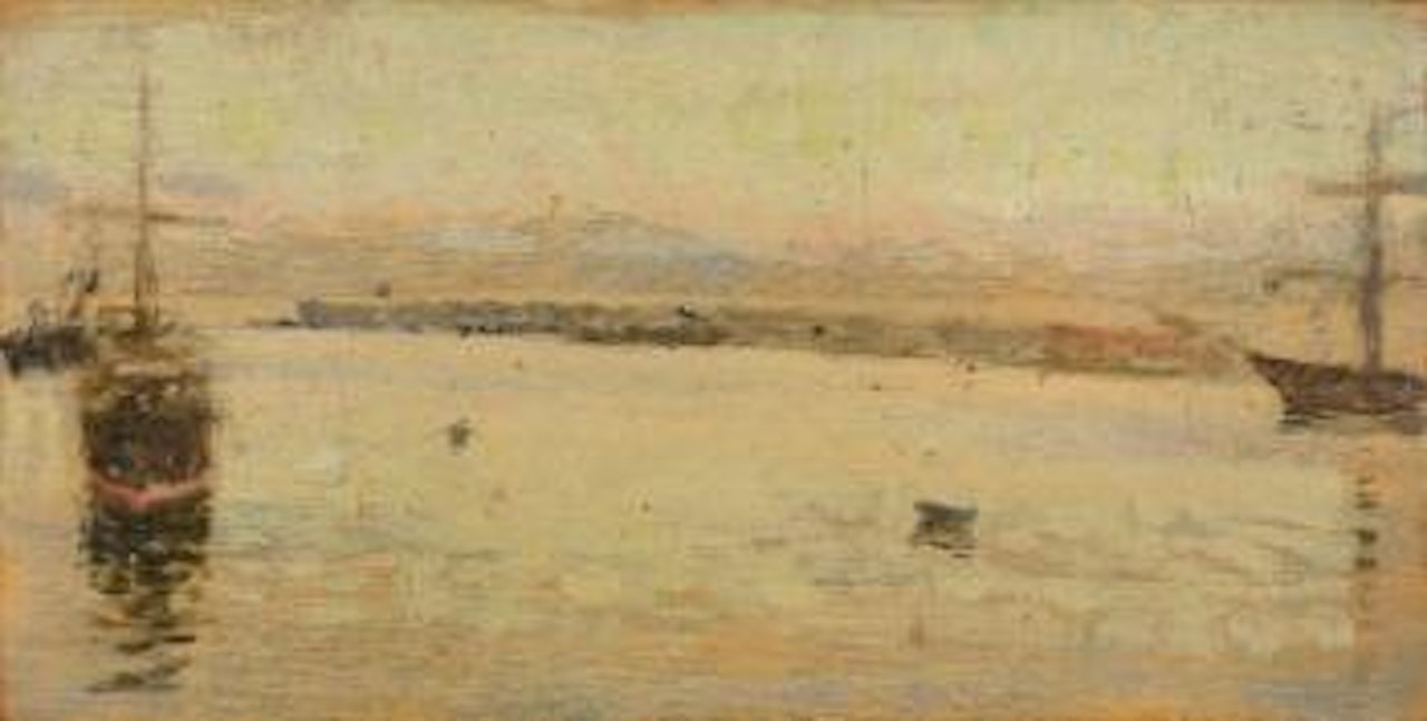 Port le soir by Giuseppe de Nittis