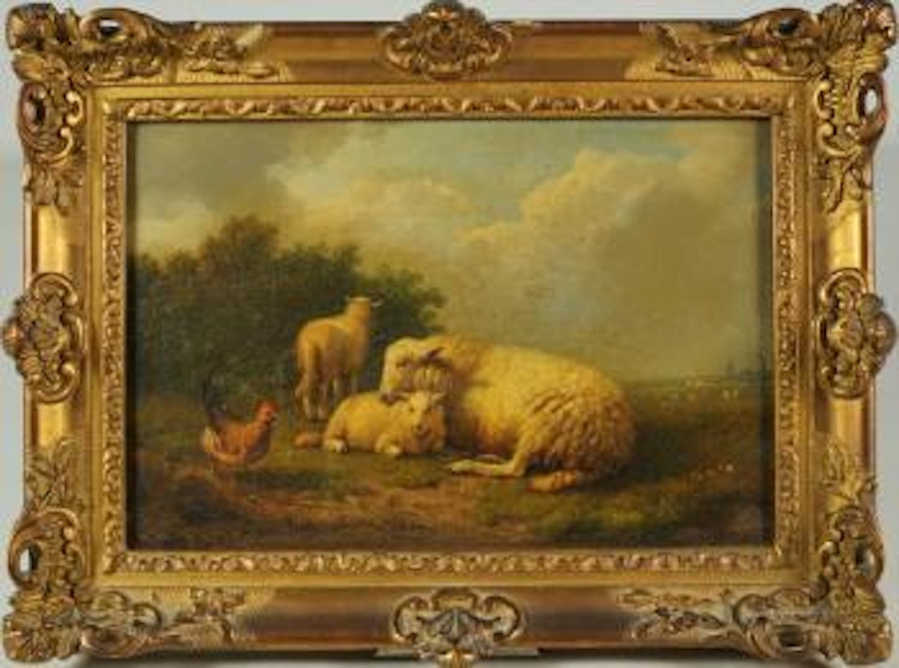 Moutons et poules by Eugène Joseph Verboeckhoven