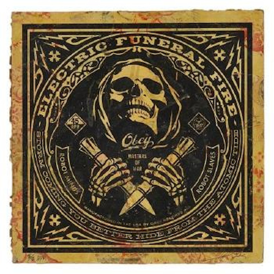 Electric funeral fire by Shepard Fairey