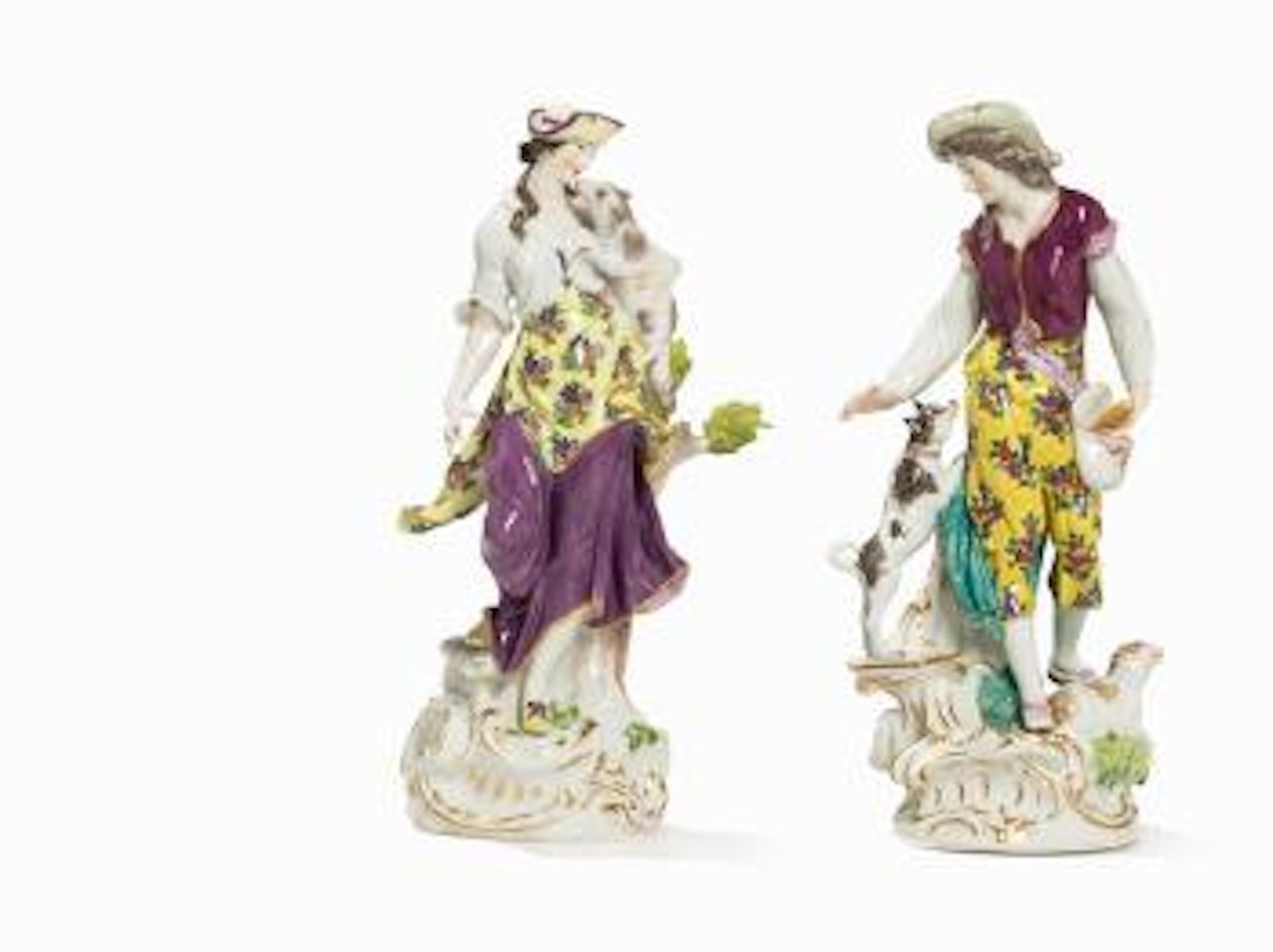'Shepherd' & 'Shepherdess with Lamb' ,
Circa
1750
,
Cast
After
1934
'Shepherd' & 'Shepherdess with Lamb' ,
Circa
1750
,
Cast
After
1934 by Johann Joachim Kändler