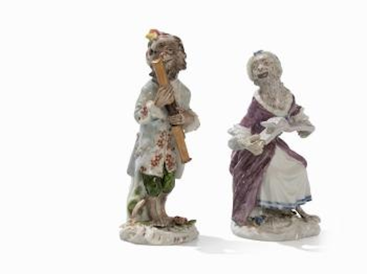 2 Figures from the 'Monkey Orchestra' ,
1753
-
1765
2 Figures from the 'Monkey Orchestra' ,
1753
-
1765 by Johann Joachim Kändler