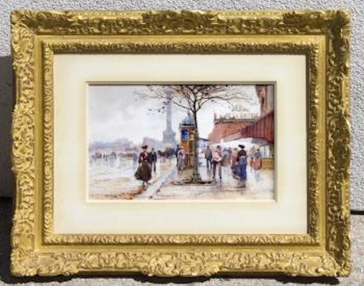 La place de la Bastille by Eugene Galien-Laloue