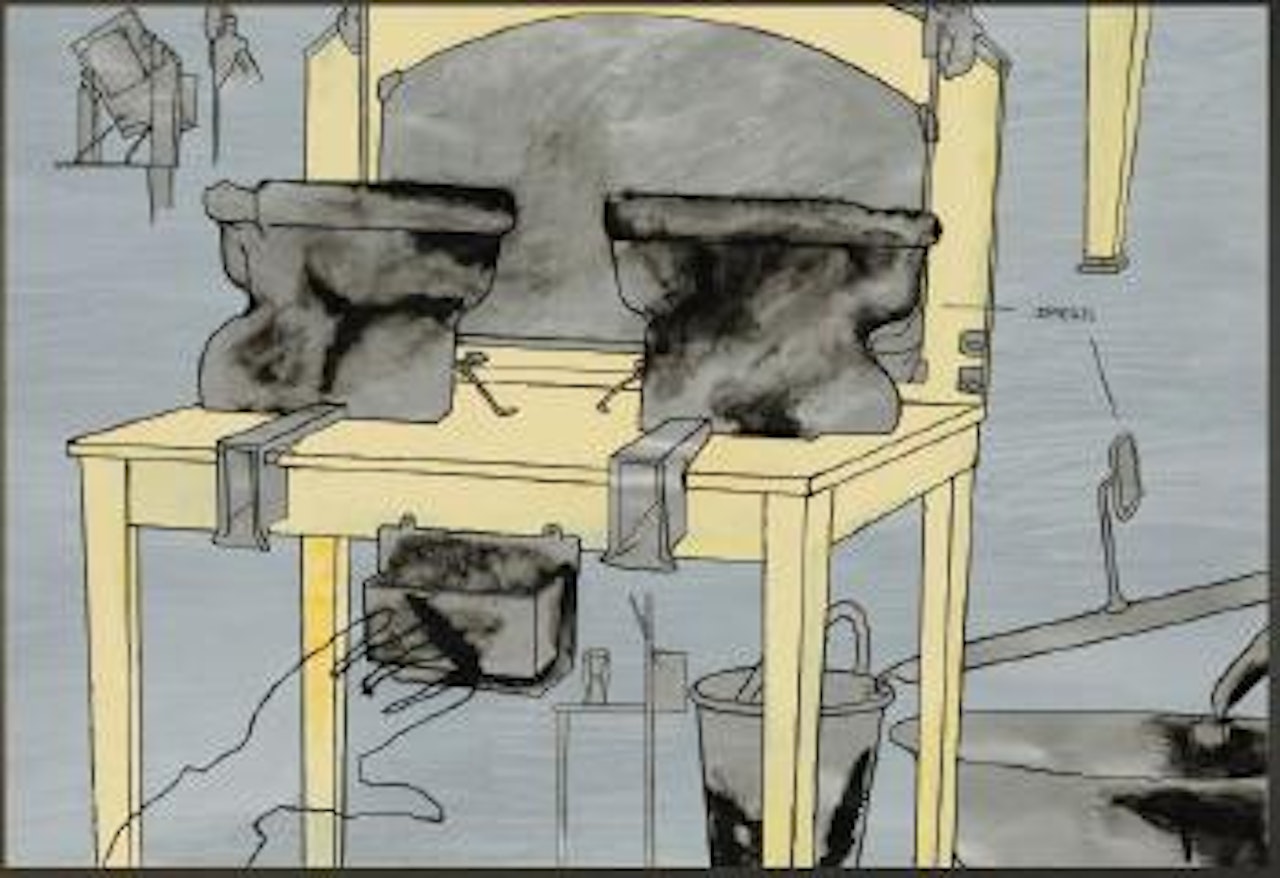 Umrissskizze einer Druckmaschine by Bruno Gironcoli