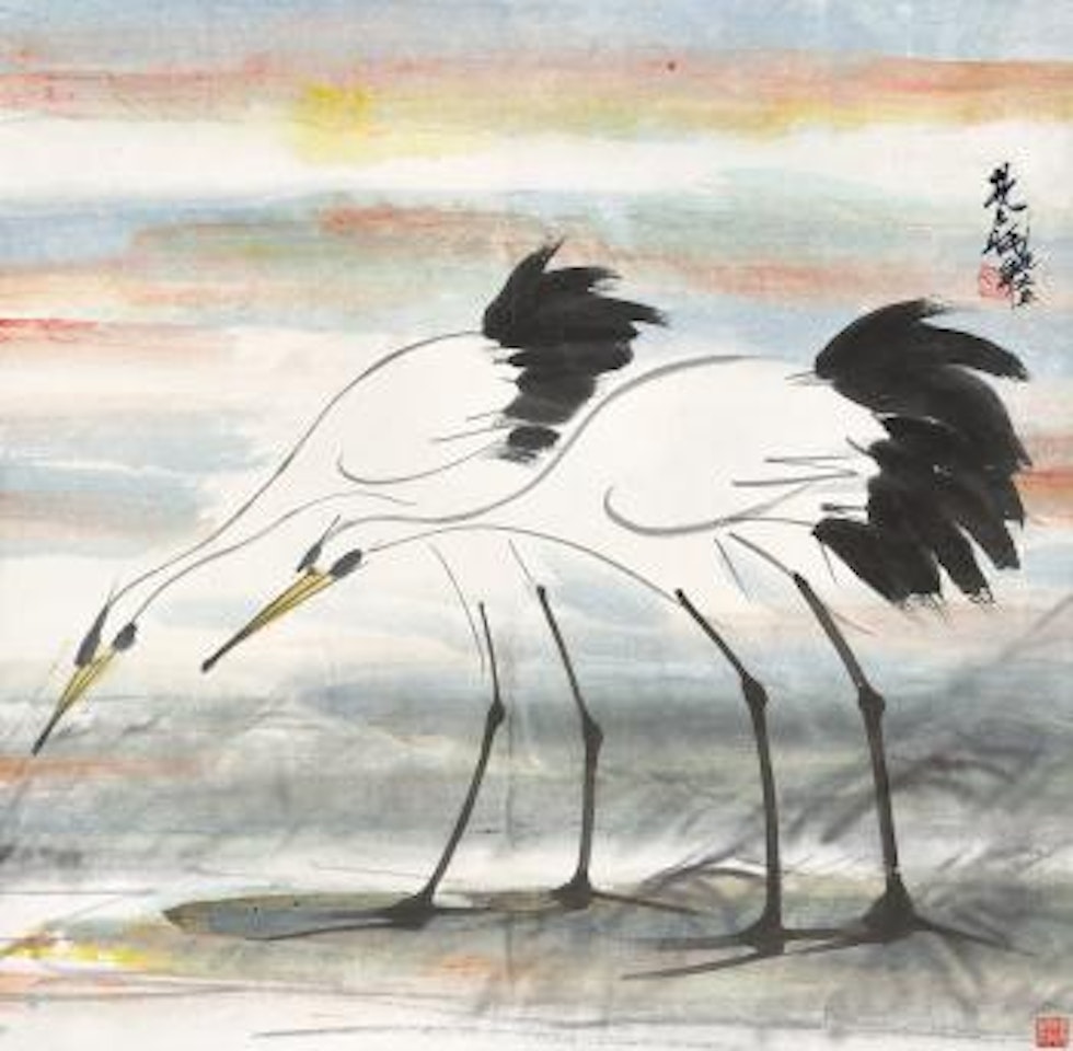 Two Egrets by Lin Fengmian