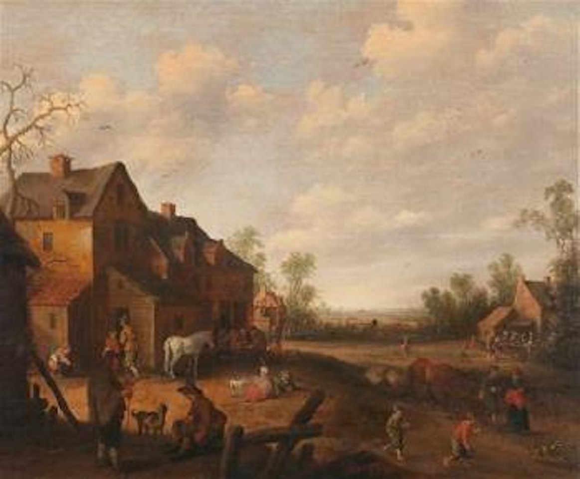 A village landscape by Joost Cornelisz Droochsloot