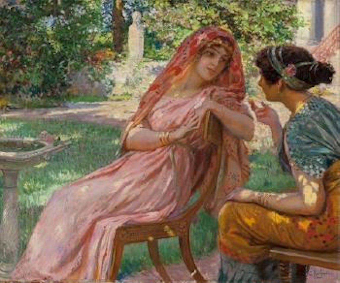 Beauties in a garden by Georges Antoine Rochegrosse