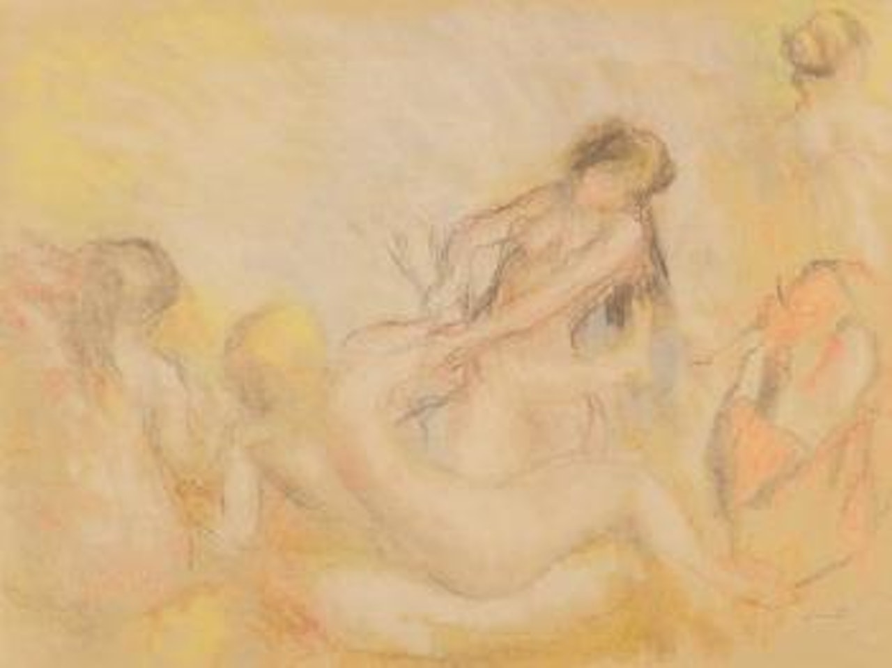 Les Baigneuses au crabe, I by Pierre-Auguste Renoir