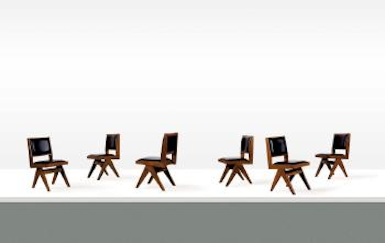 Chaises dites Upholstered dining chair ,
Circa
1958 by Pierre Jeanneret