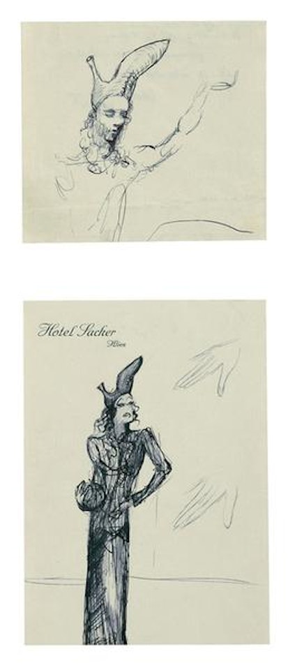2 sheets: Study for Shoe-Hat by Salvador Dali