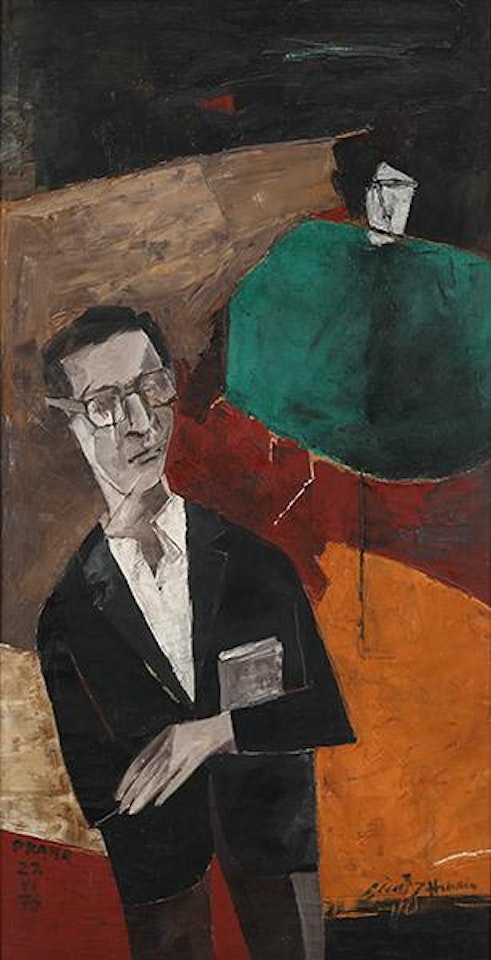 Portrait of Ram Kumar by M.F. Husain
