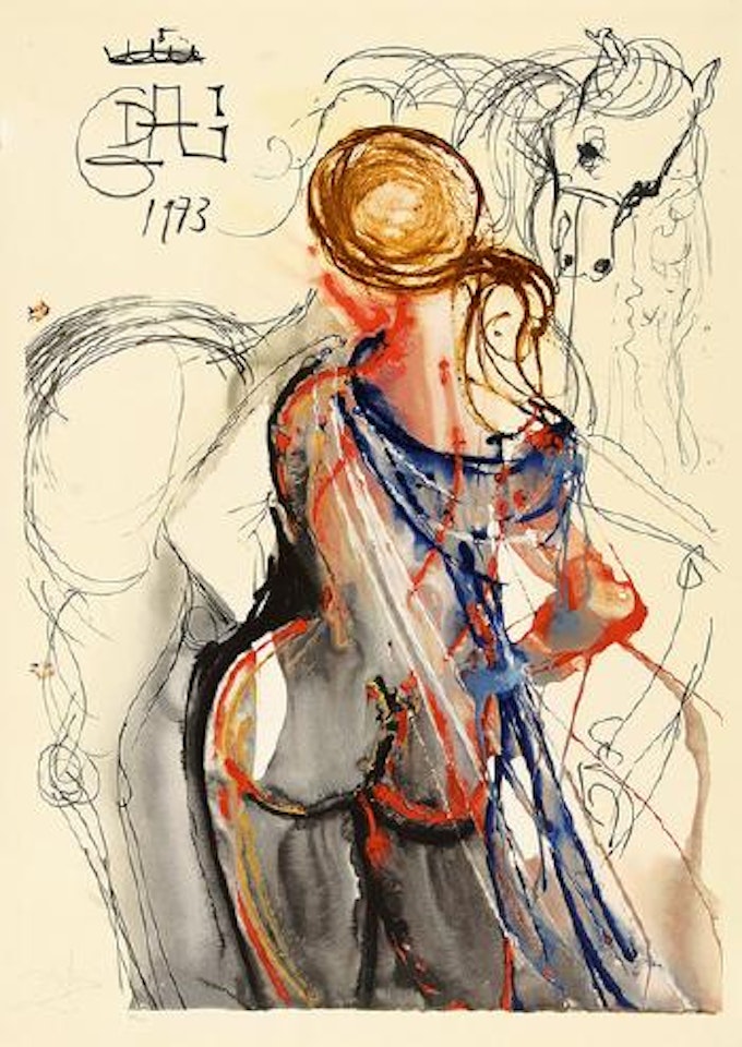 Ecuyère et cheval by Salvador Dali
