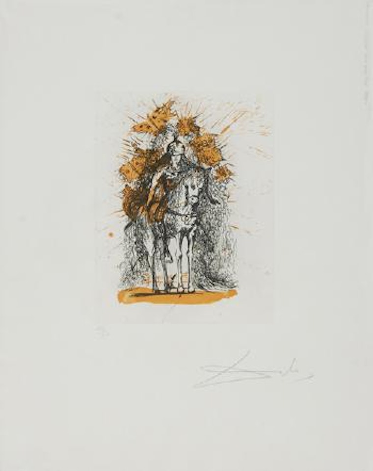 Cavalier casqué aux papillons, from 'L'Académie de Paris' by Salvador Dali