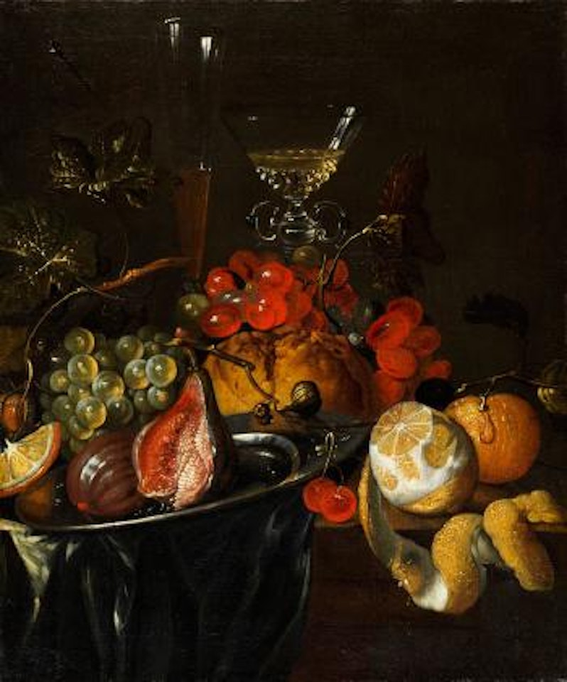 Fruchtstillleben Mit Zinnschale Und Glaspokal by Dutch School