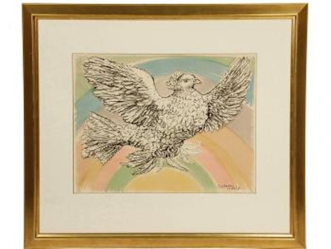 Colombe Volant d'Arc en Ciel by Pablo Picasso