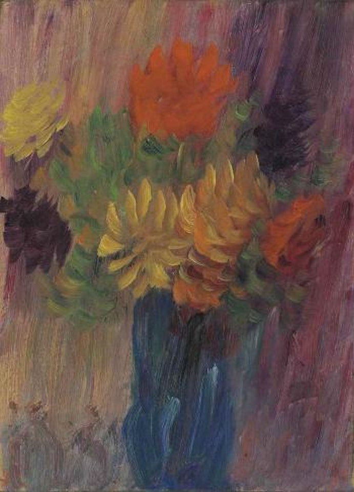 Grosses Stilleben: Rote und Gelbe Dahlien by Alexej von Jawlensky