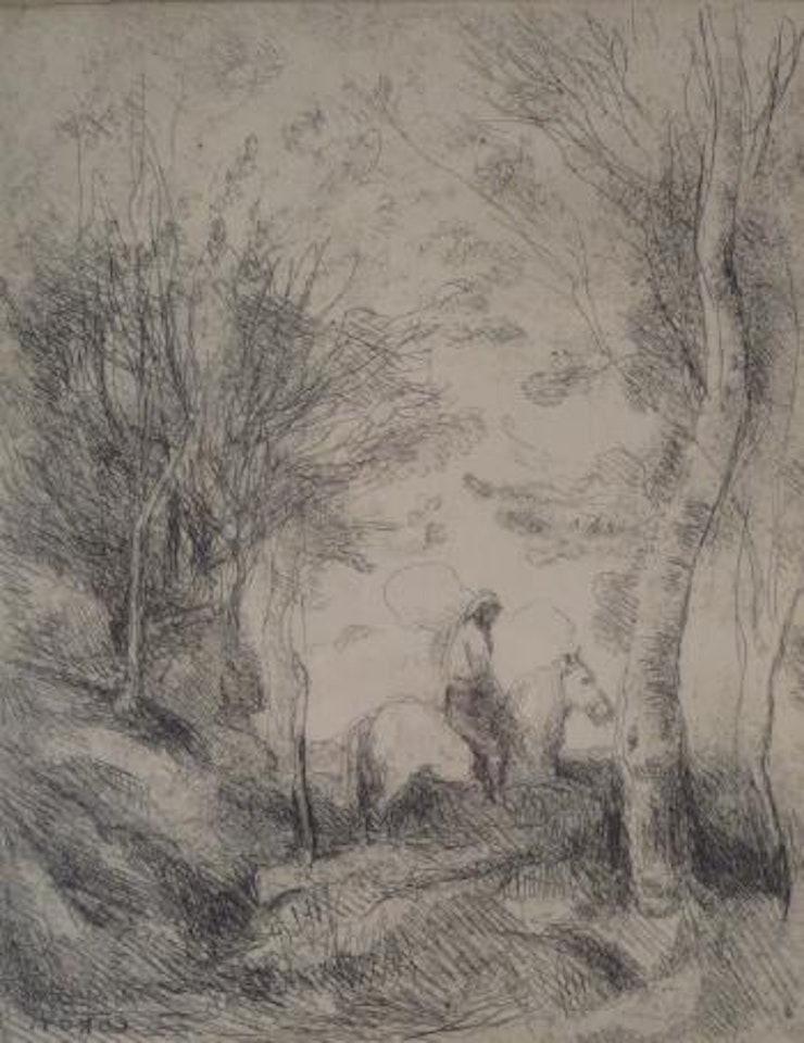 Le Grand Cavalier Sous Bois by Jean Baptiste Camille Corot