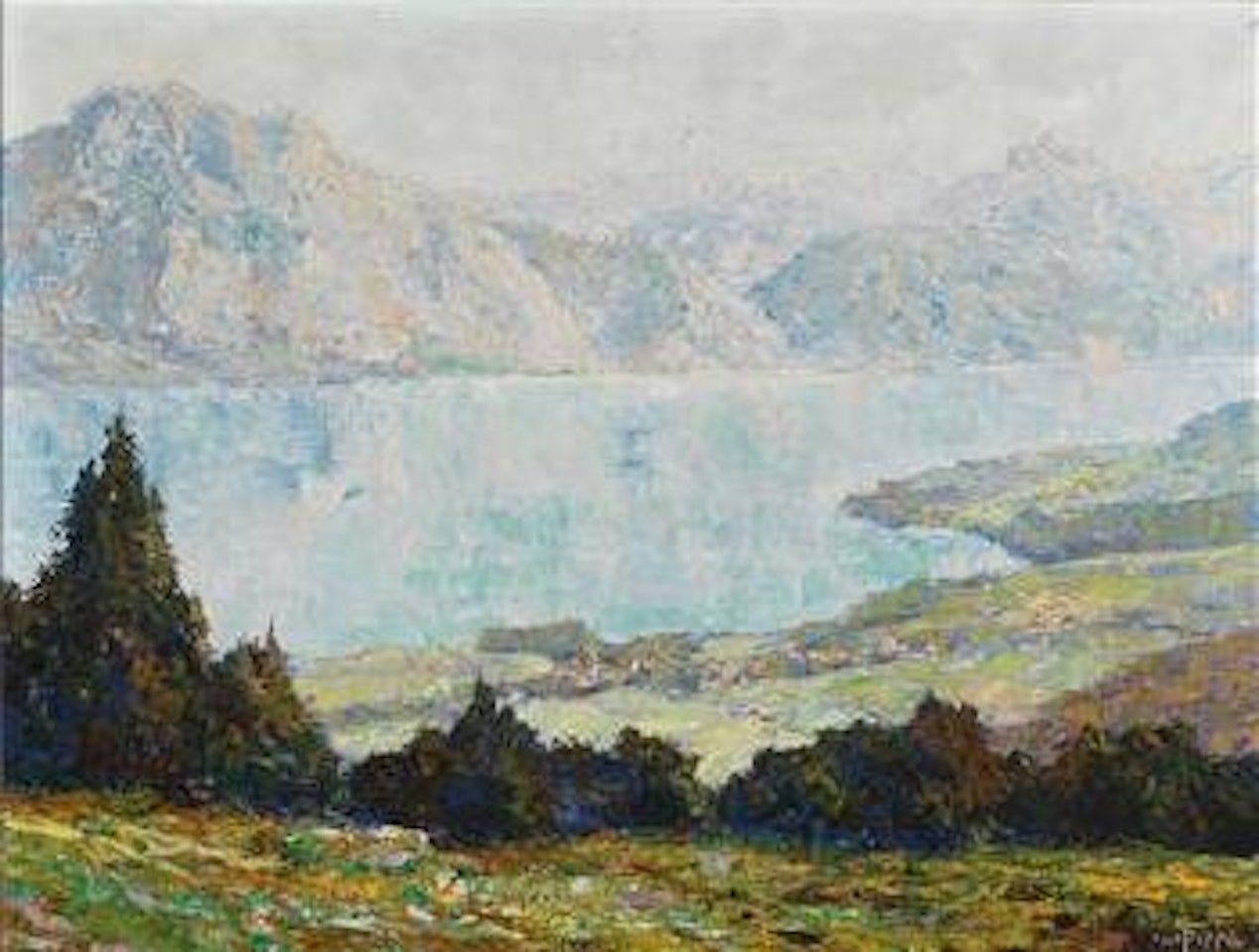 View of Altmünster on Traunsee by Otto Pippel