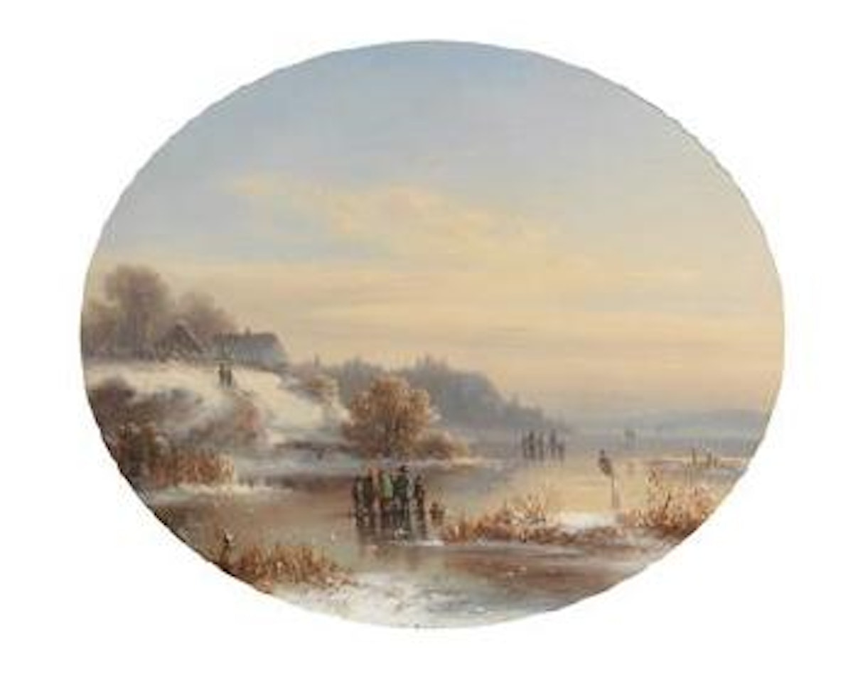 Winter Landscape with Ice-Skaters by Anton Doll