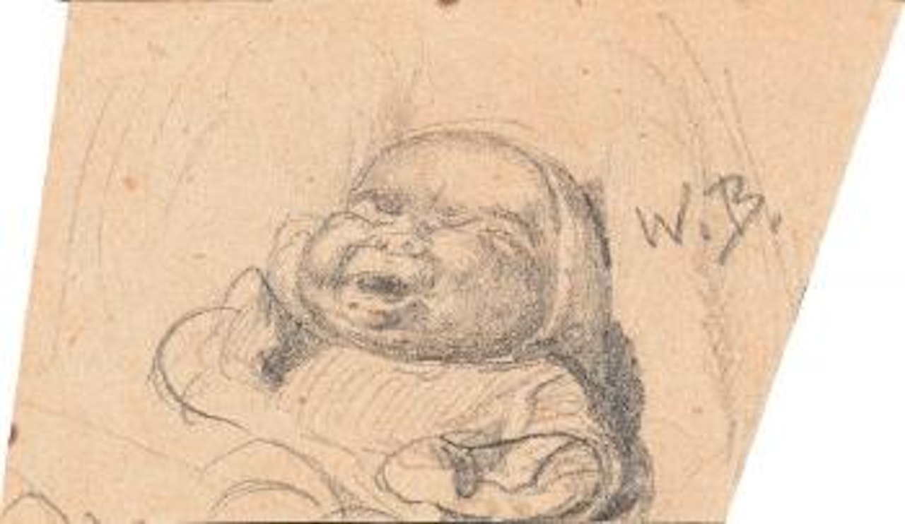 Studie eines schreienden Säuglings by Wilhelm Busch