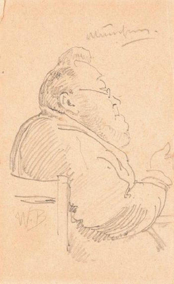 Charakterkopf eines bärtigen Mannes by Wilhelm Busch