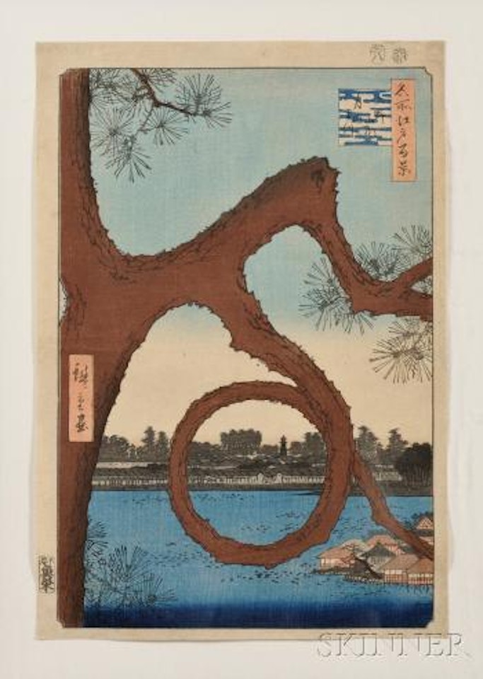 The Moon Pine on the Temple Precincts at Ueno by Utagawa Hiroshige