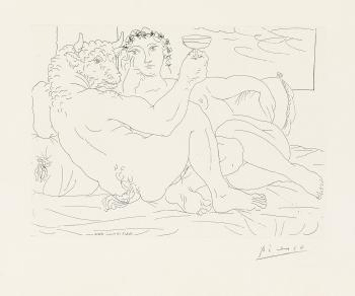 Minotaure, une Coupe à la Main, et Jeune Femme by Pablo Picasso