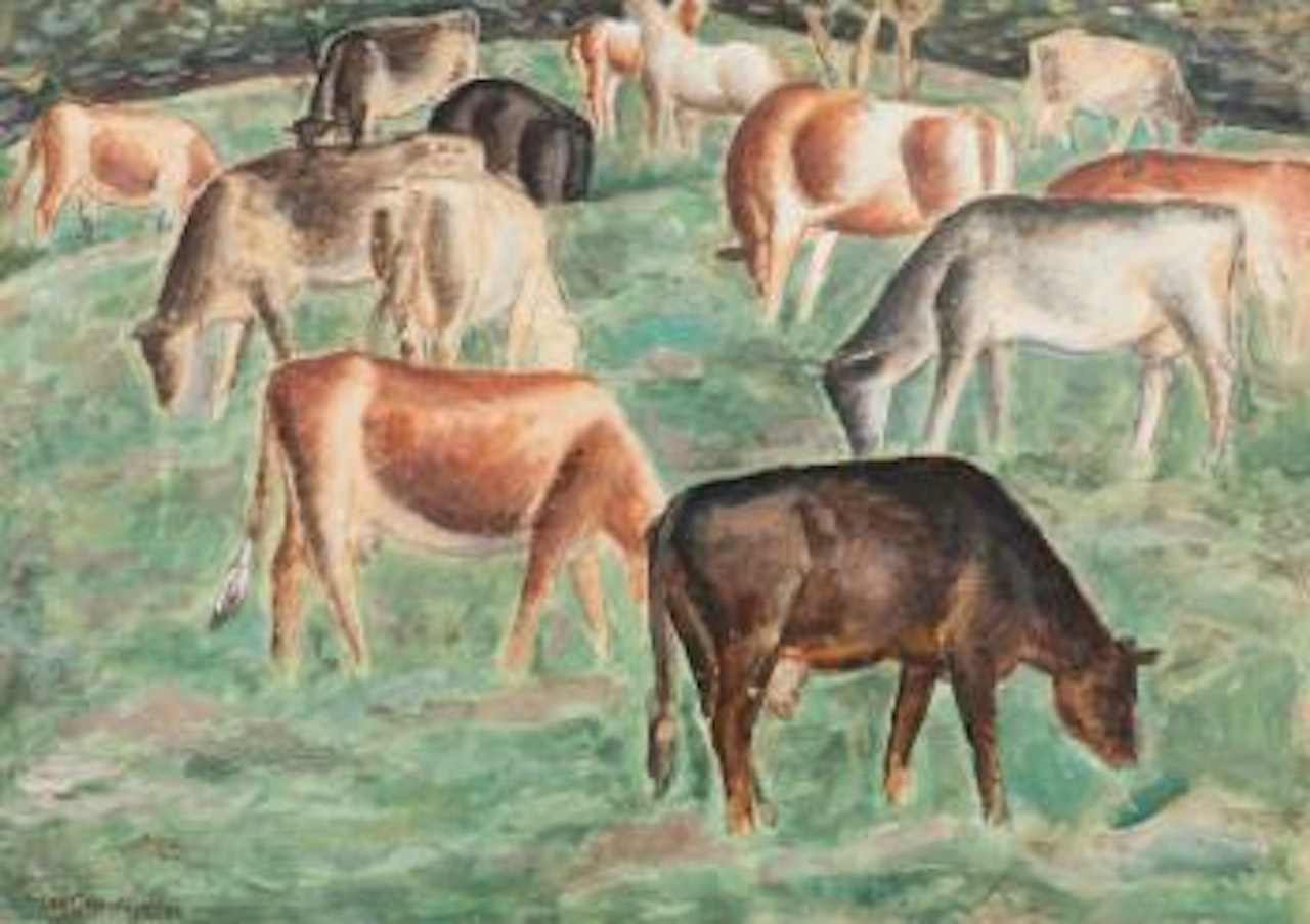 Grazing cows in Flanders by Leo Gestel