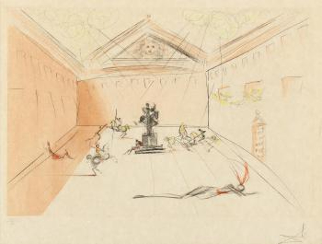 Plaza Mayor (Cavaliers en Tournoi) by Salvador Dali