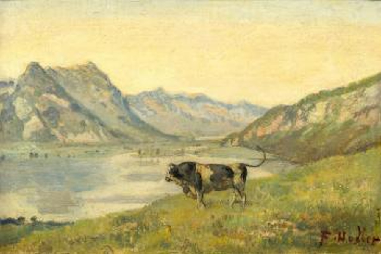 Thuner- und Brienzersee mit Freiburgerstie by Ferdinand Hodler