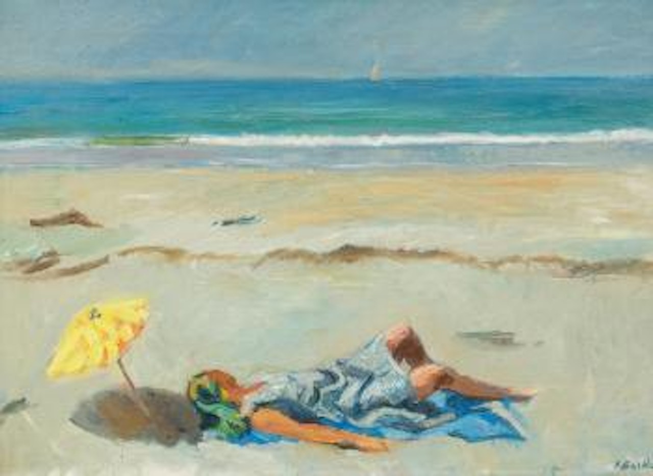 Liegende am Strand by Paul Basilius Barth