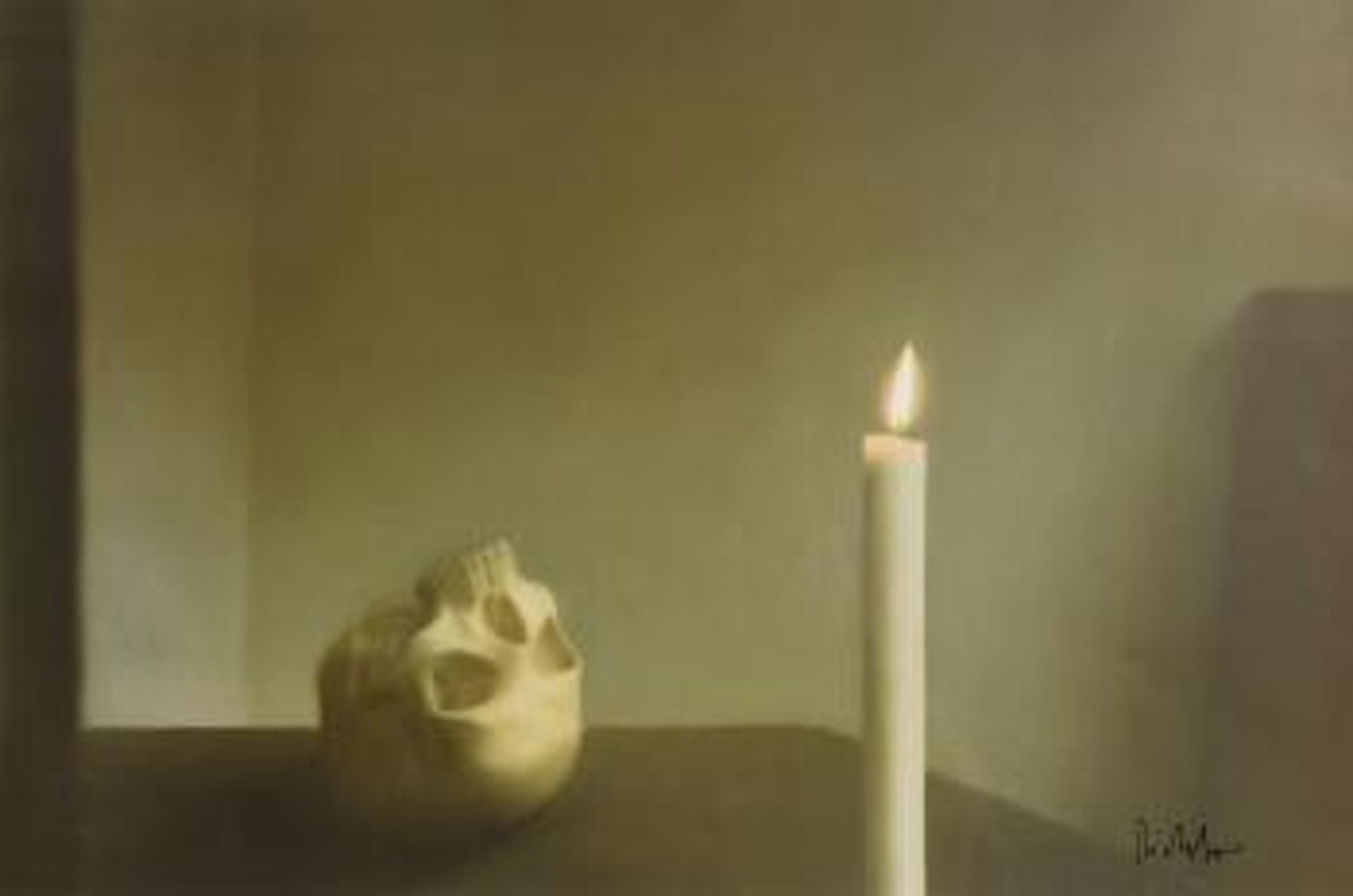 Schädel mit Kerze (Skull with Candle) by Gerhard Richter