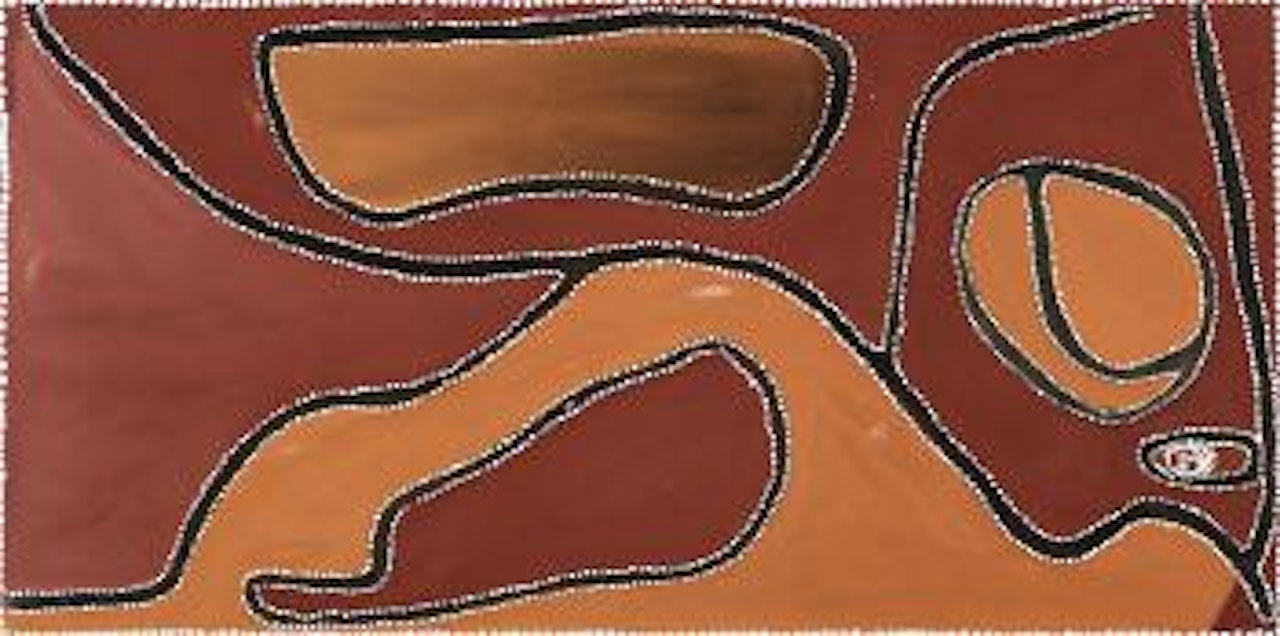 Ruby plains massacre 1 by Rover Thomas