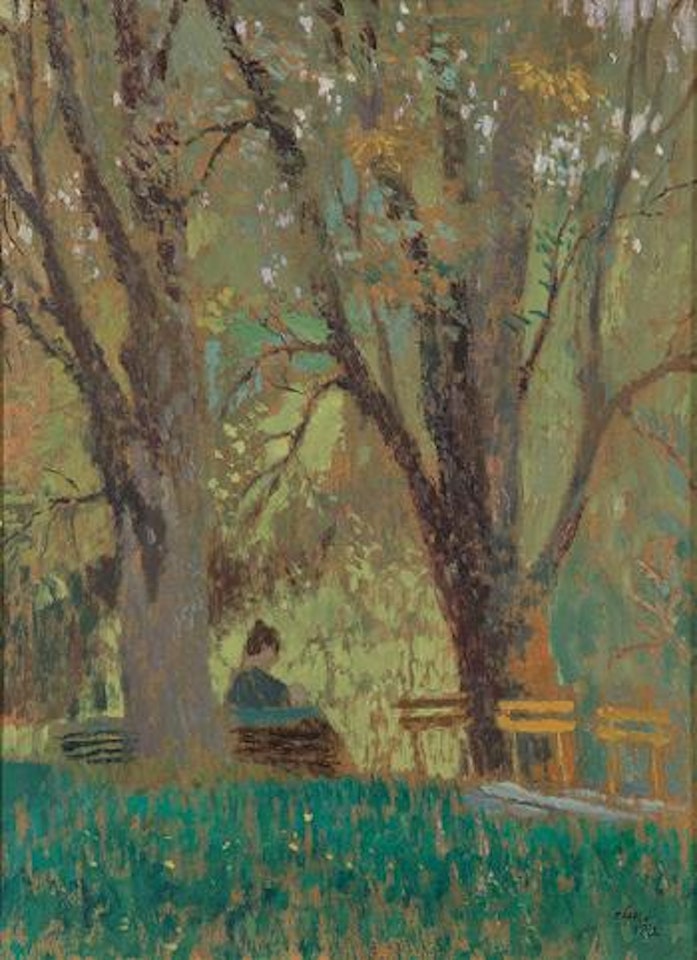 Mujer en el parque by Antoni Clavé