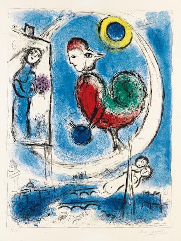 Le Coq sur Paris by Marc Chagall