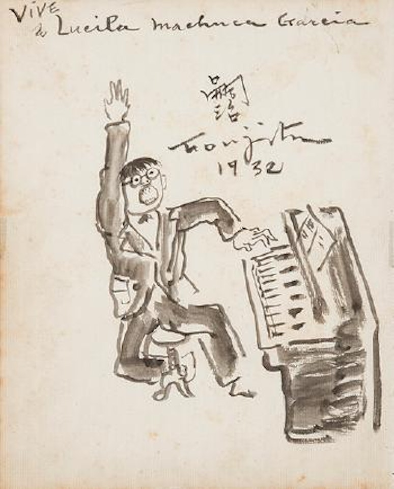 Autorretrato al piano by Leonard Tsuguharu Foujita