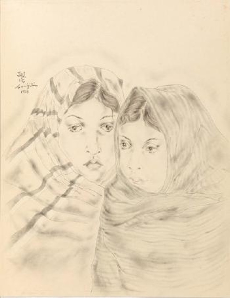 Femme et jeune fille by Leonard Tsuguharu Foujita