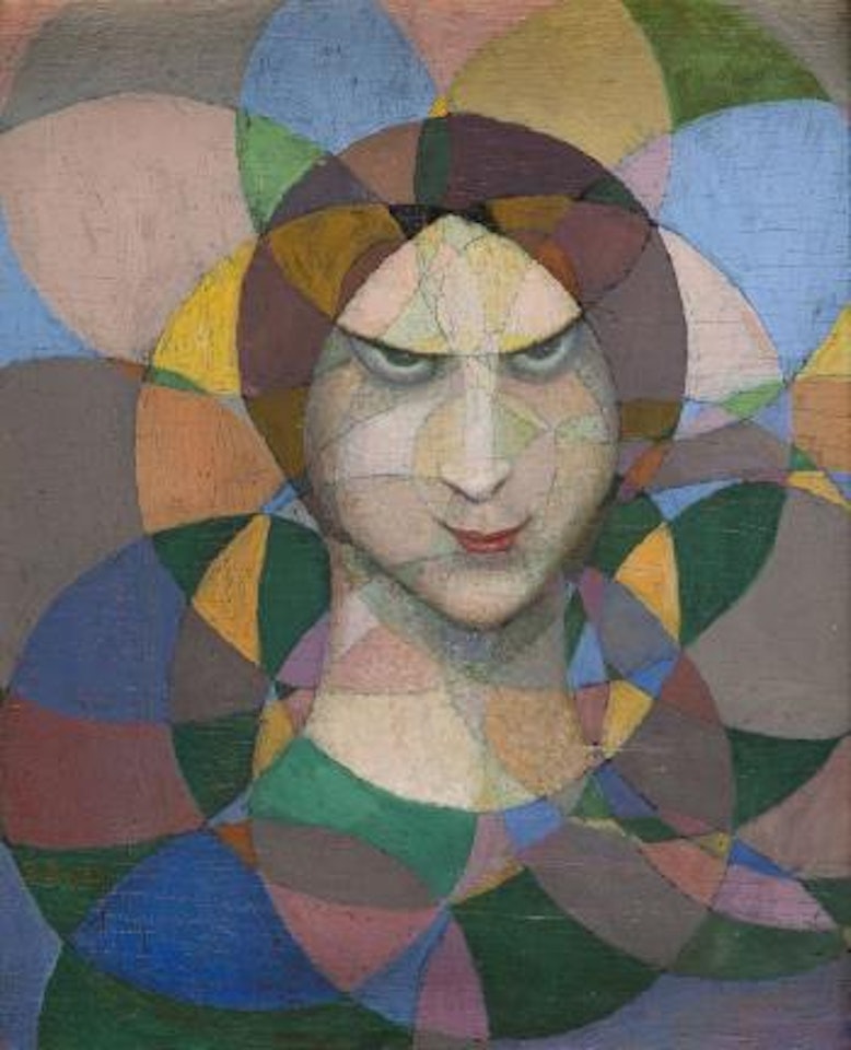 Portrait of a Woman with Rosettes (Tete de femme sur fond de rosaces) by Boleslas Biegas