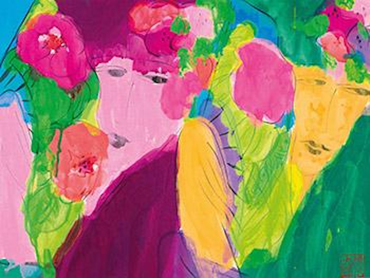 Two Beauties by Walasse Ting