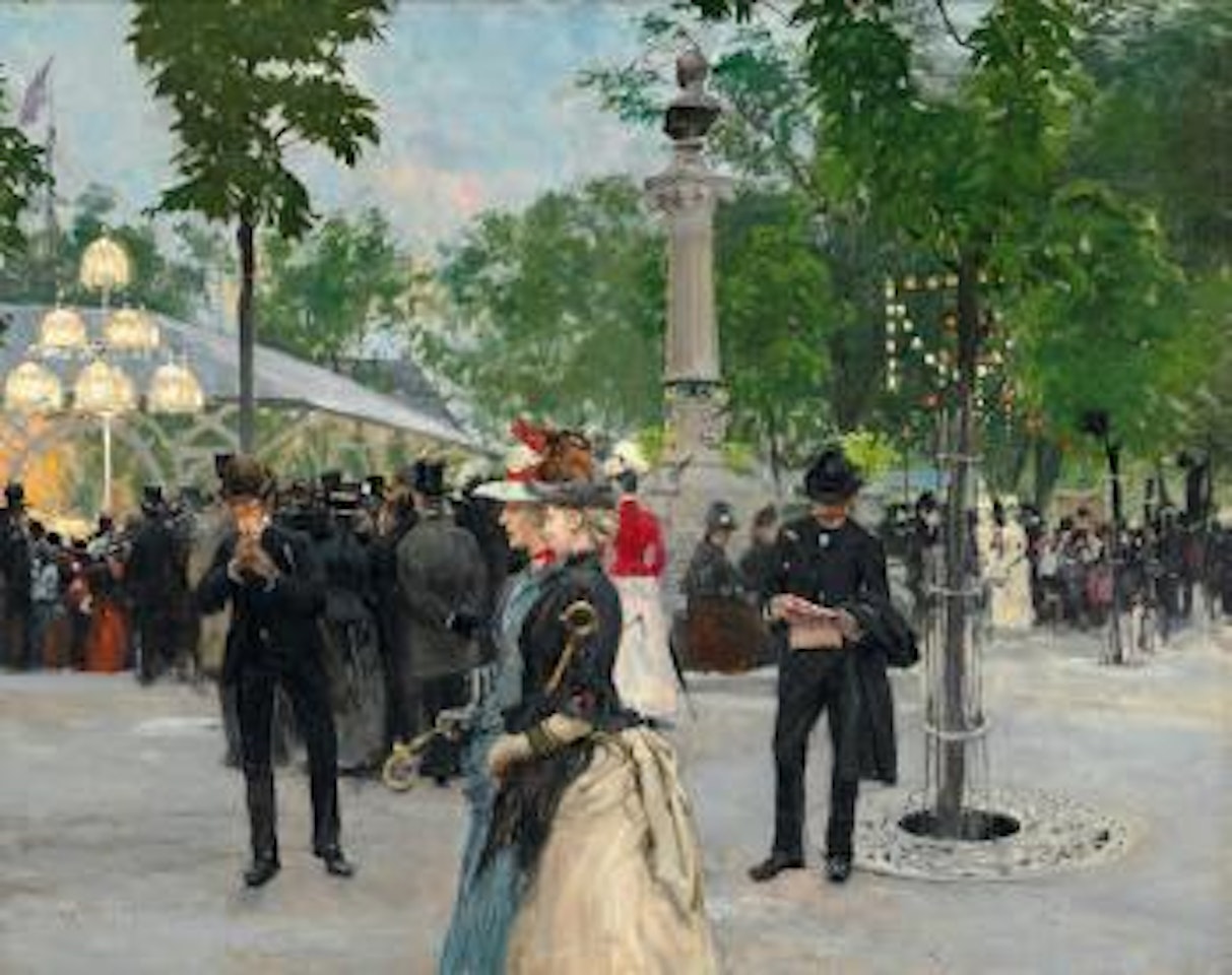 Summer evening in Tivoli by Paul Fischer