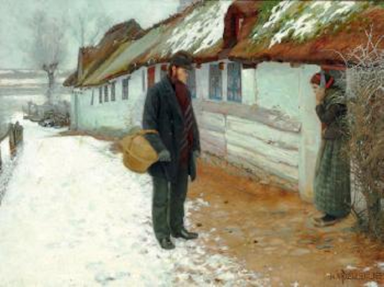 Udenfor et Bondehus by Hans Andersen Brendekilde