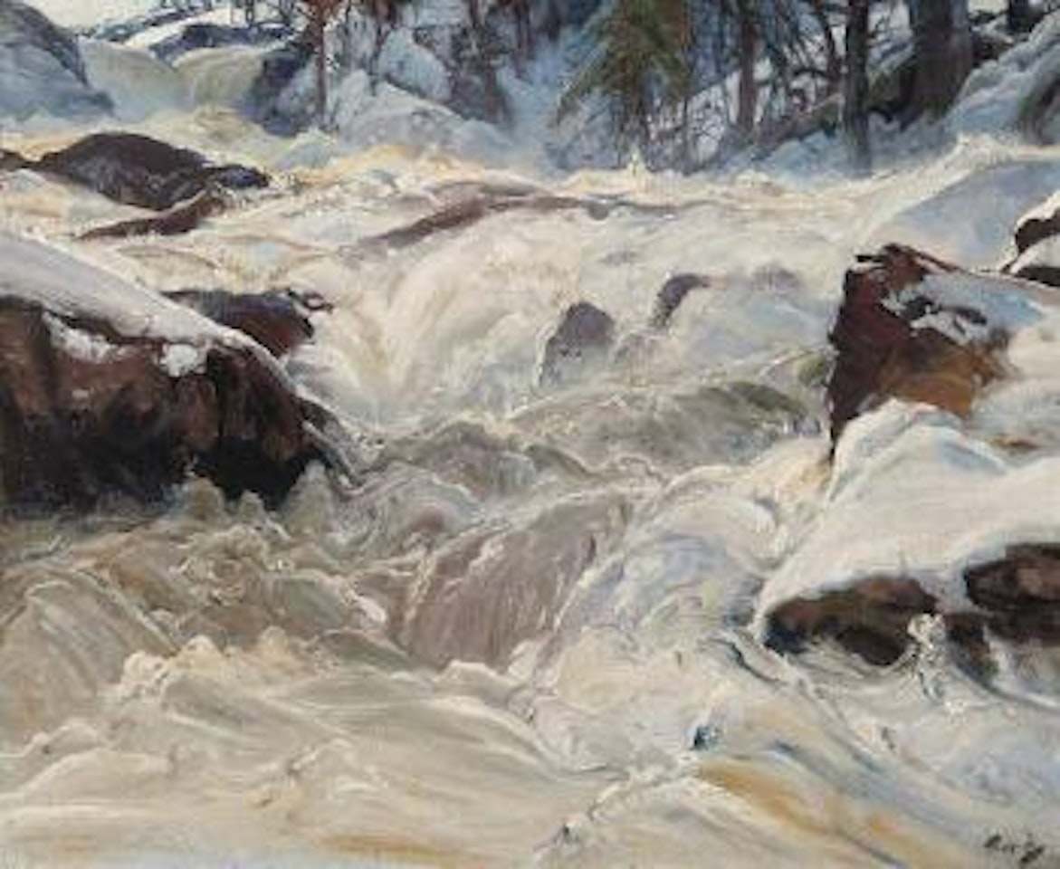 Mountain Stream in the Snow by Frederick Judd Waugh