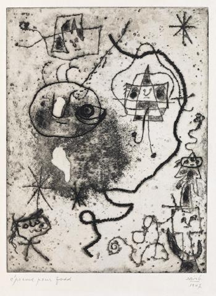 Petite Fille sautant à la corde, femmes, oiseau by Joan Miró